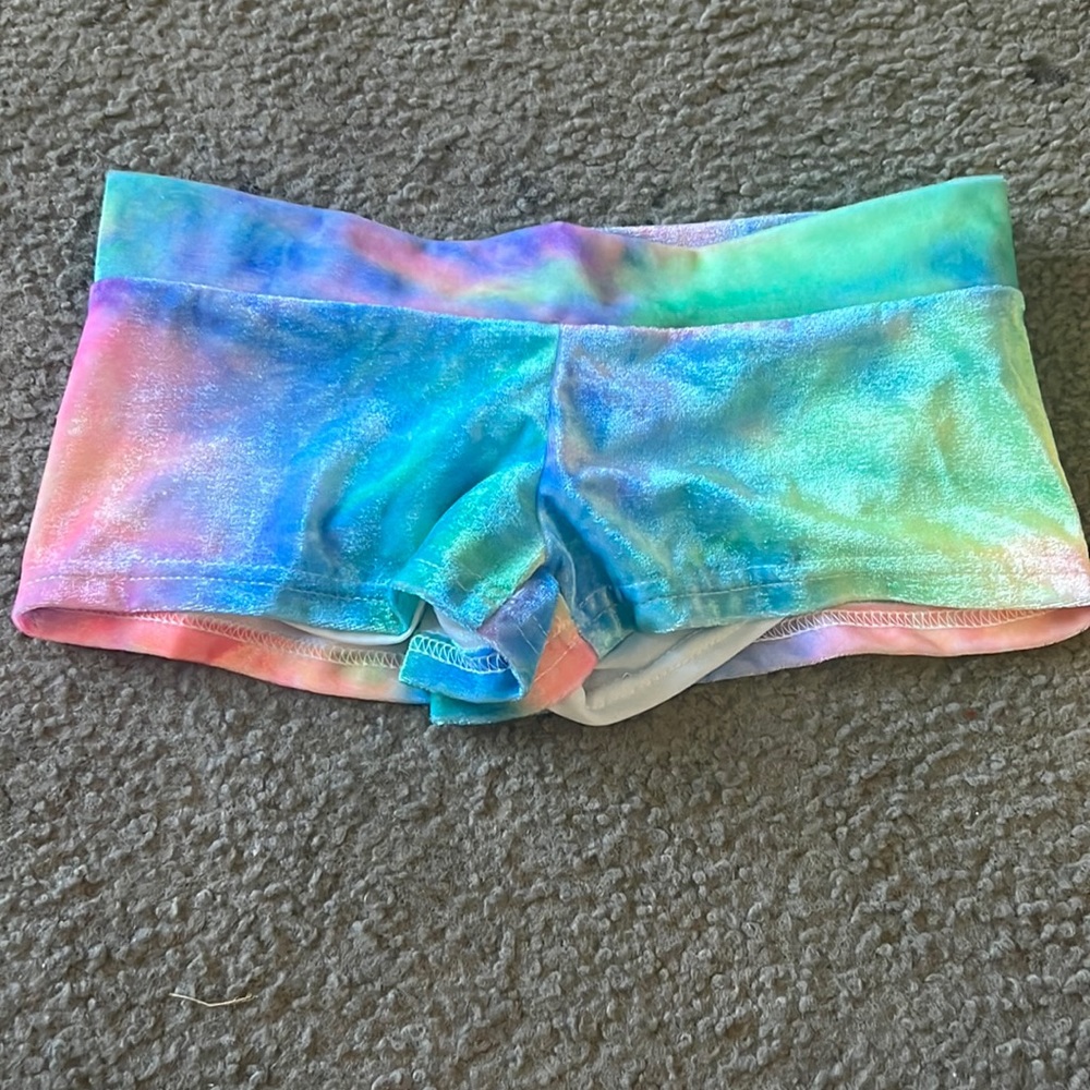 Rainbow boy rave shorts